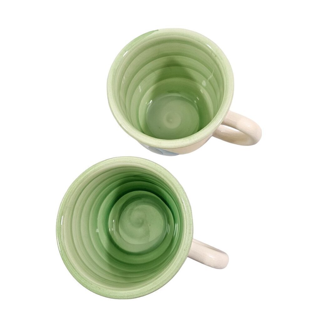 Pier 1 Italy Hand Painted 14 Oz Earthenware Coffee Tea Mugs Cups – Set of 2 - Picture 6 of 16